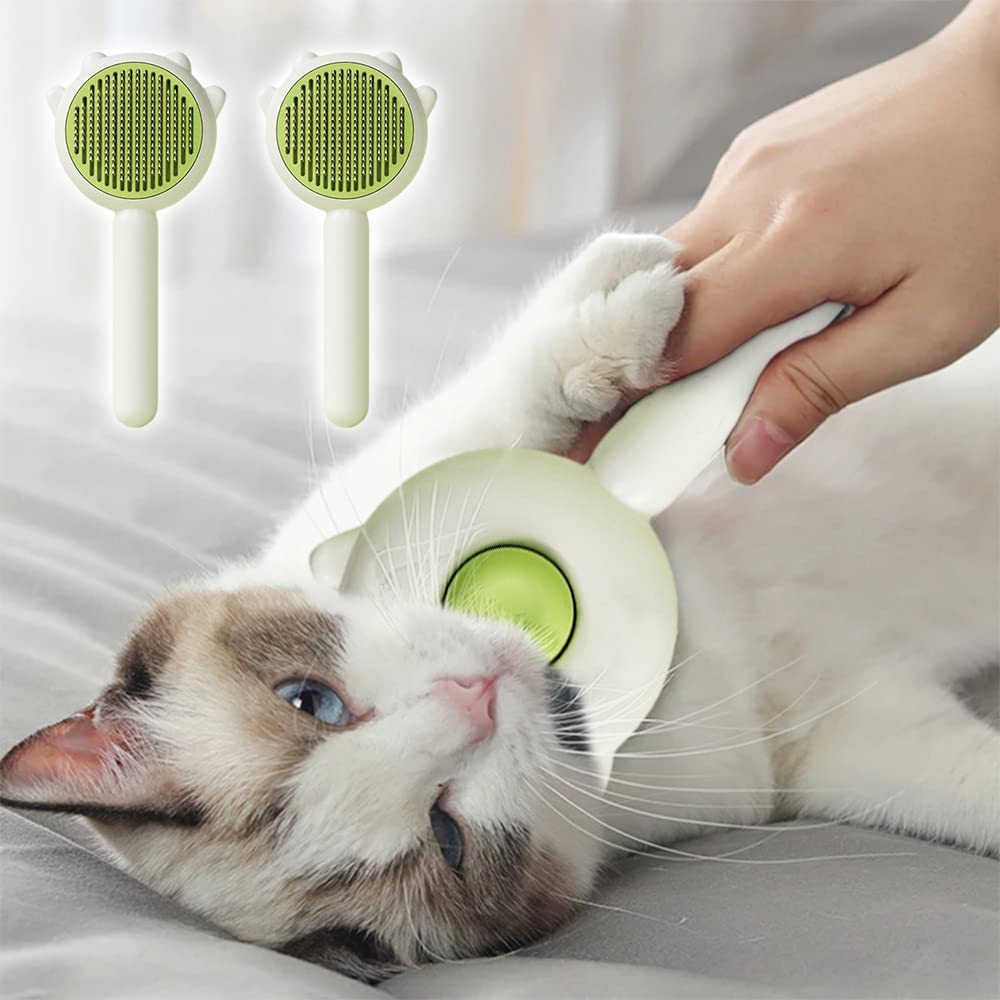 Pet Hair Cleaner Brush Grooming Brush With Release Button Pet Hair