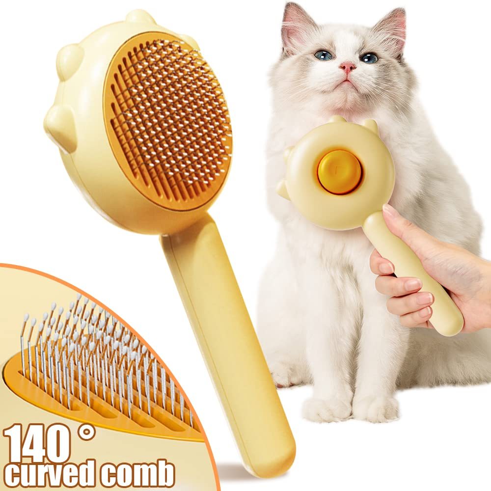 Pet Hair Cleaner Brush Grooming Brush With Release Button Pet Hair